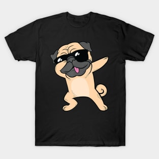 Dabbing Pug Dog Dab Animal Cool Sunglasses Cute T-Shirt